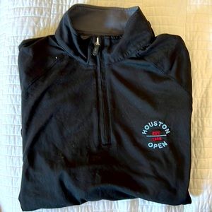 Black lightweight 1/2 zipper pull over